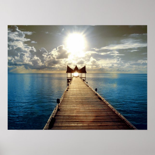 Poster du coucher de soleil tropical (Devant)