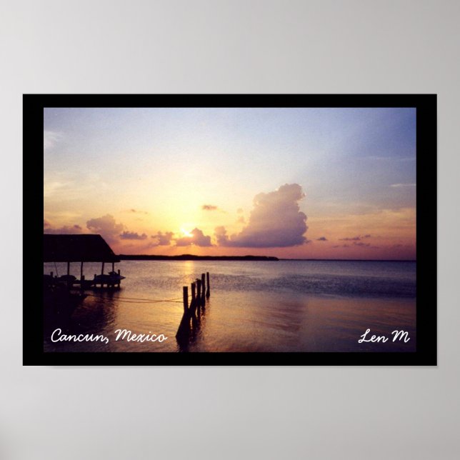 Poster du coucher du soleil à Cancun (Devant)
