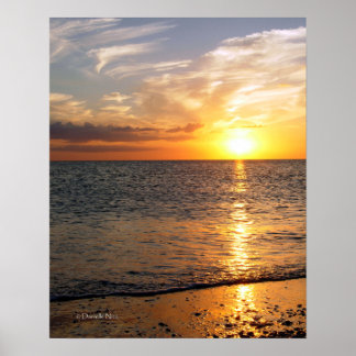 Poster du coucher du soleil d'août