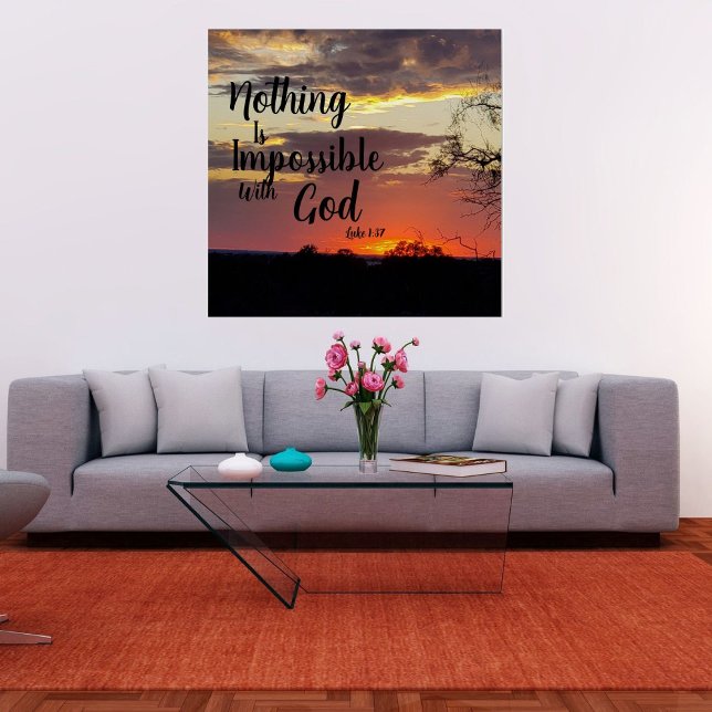 Poster du coucher du soleil Rien d'impossible avec (Créateur téléchargé)