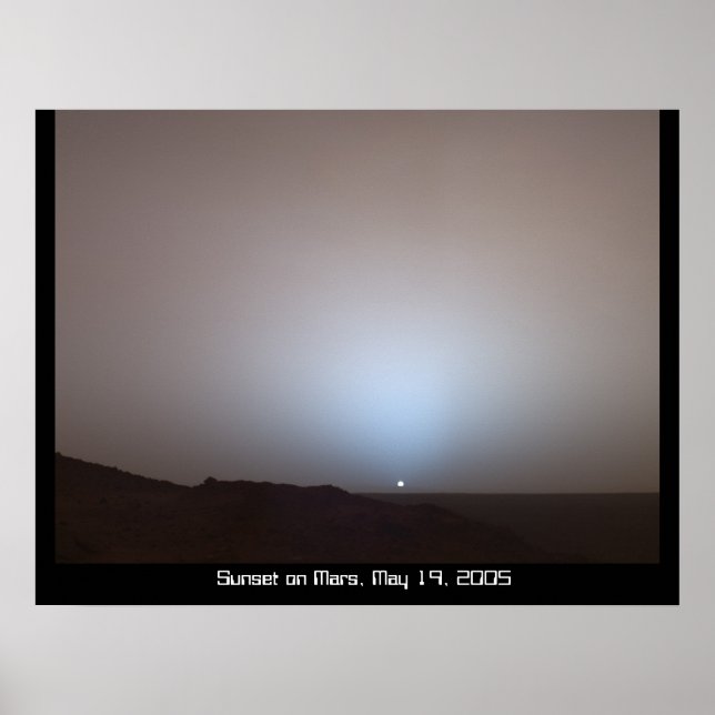 Poster du coucher du soleil sur Mars (Devant)