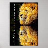 Poster du courage et de la force du lion