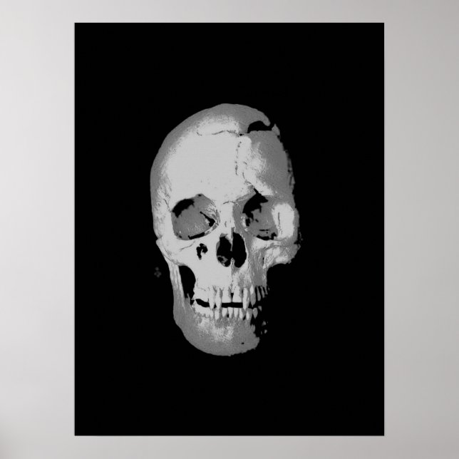 Poster du crâne - Black & White Pop Art, Imaginair (Devant)