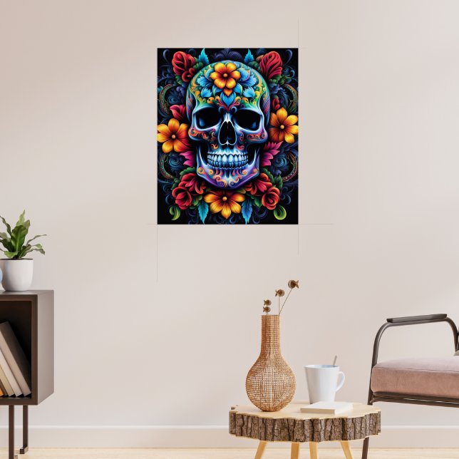 Poster du crâne de fleurs (Salon 3)
