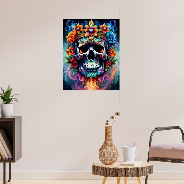 Poster du crâne de fleurs (Salon 3)