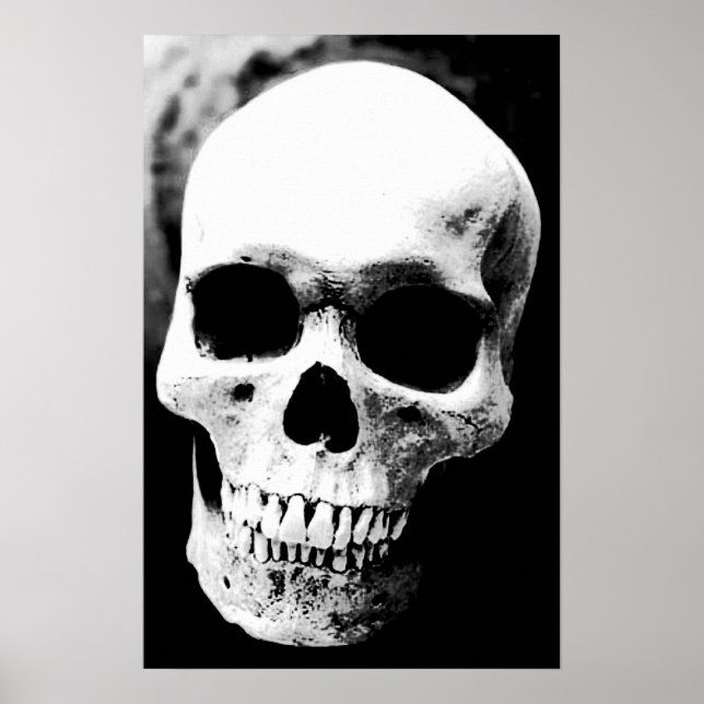 Poster du crâne Imprimer Imaginaire noir blanc Roc (Devant)