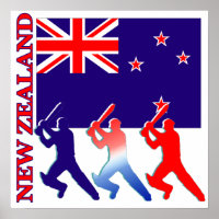 Poster du cricket Nouvelle-Zélande