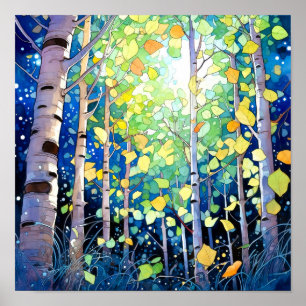 Poster du décor de la forêt de nuit