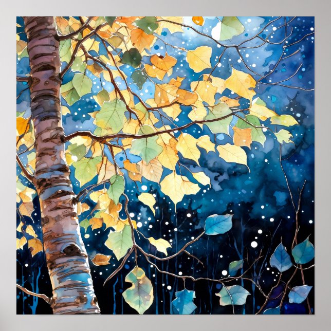 Poster du décor de la forêt de nuit (Devant)