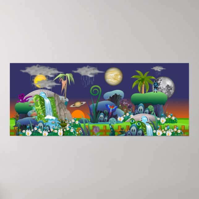 Poster du Décor Sci-Fi "Couchers de soleil Aliens" (Devant)