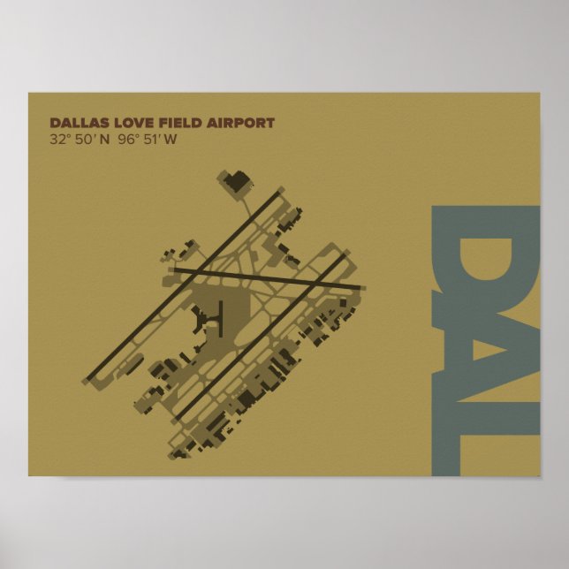 Poster du diagramme de l'aéroport de Dallas Love F (Devant)