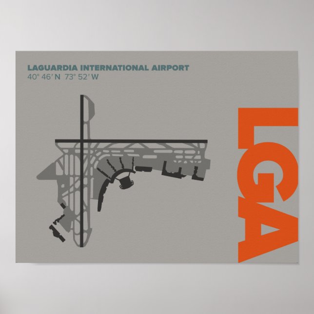 Poster du diagramme de l'aéroport LaGuardia (LGA) (Devant)