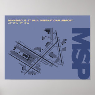 Poster du diagramme de l'aéroport Minneapolis-Sain