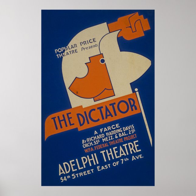 Poster du dictateur Farce 1940 WPA (Devant)