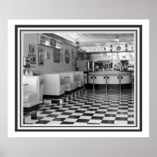 Poster du dîner de B&W Retro 20 x 24