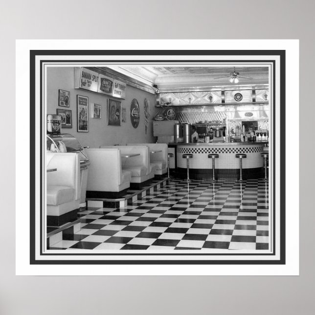 Poster du dîner de B&W Retro 20 x 24 (Devant)
