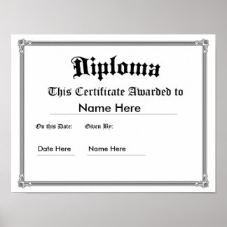 Poster du diplôme imprimé sur mesure