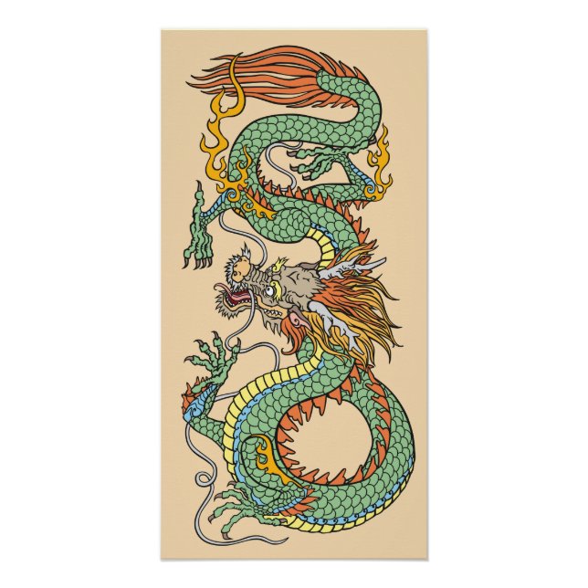 Poster du dragon chinois traditionnel (Devant)