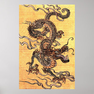 Poster du dragon chinois vintage