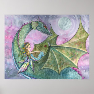 Poster du dragon de fée Imprimer par Molly Harriso
