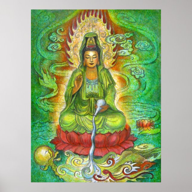 Poster du dragon d'eau de Kuan Yin (Devant)