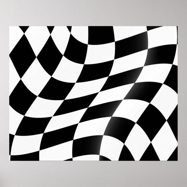 Poster du drapeau À damiers (Devant)