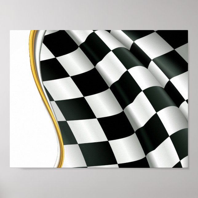 Poster du drapeau À damiers (Devant)