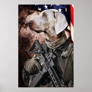 Poster du drapeau américain de chien
