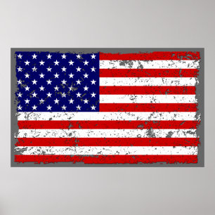 Poster du drapeau américain en détresse