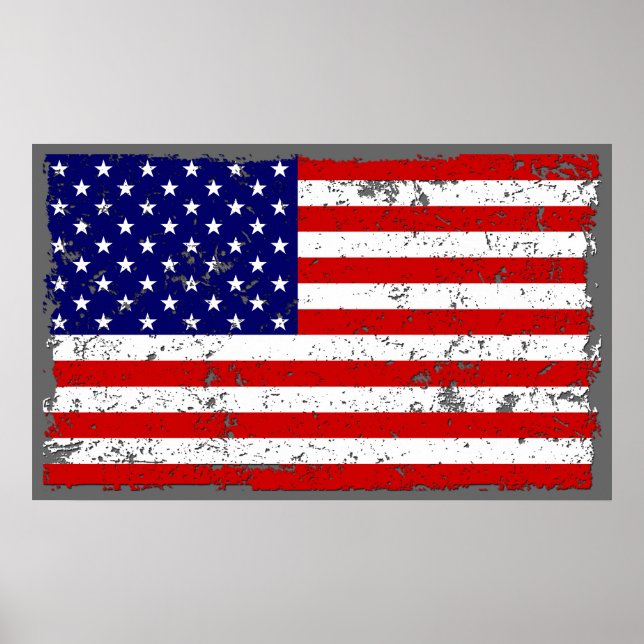 Poster du drapeau américain en détresse (Devant)