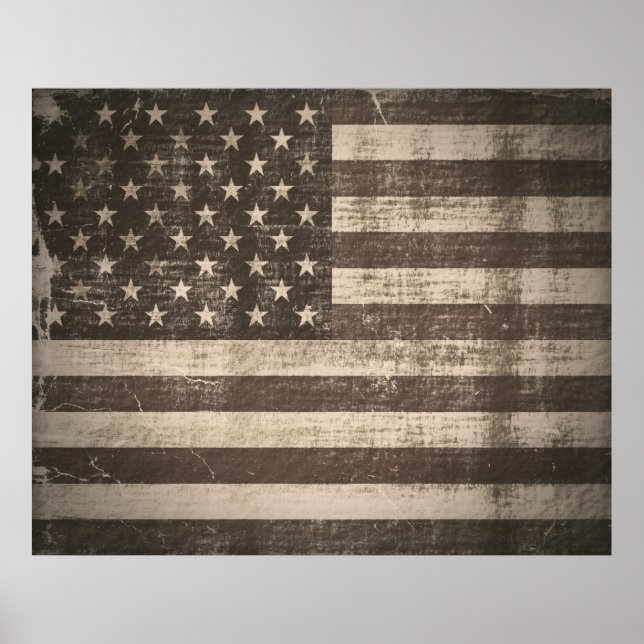 Poster du drapeau américain vintage (Devant)