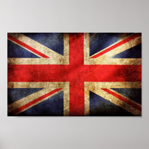 Poster du drapeau britannique rouillé