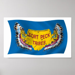 Poster du drapeau de Fort Peck Assiniboine Imprime