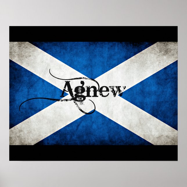 Poster du drapeau de Grunge Agnew Scotland (Devant)
