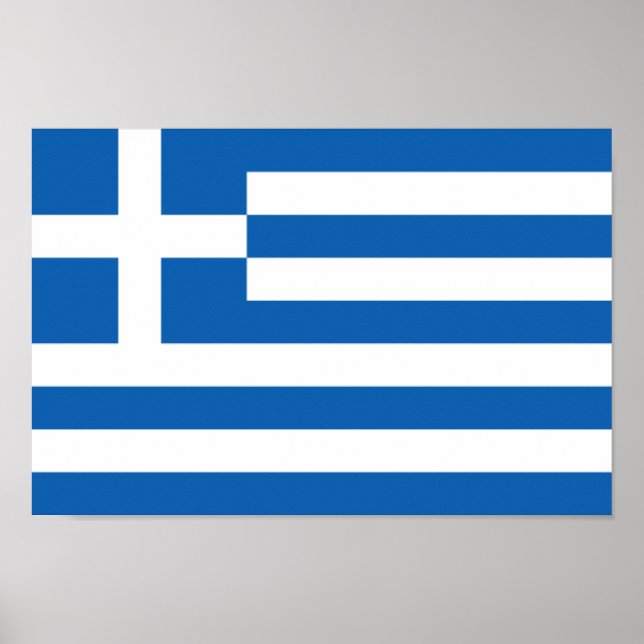 Poster du drapeau de la Grèce (Devant)