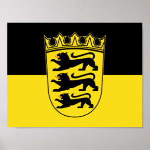 Poster du drapeau du Bade-Wurtemberg