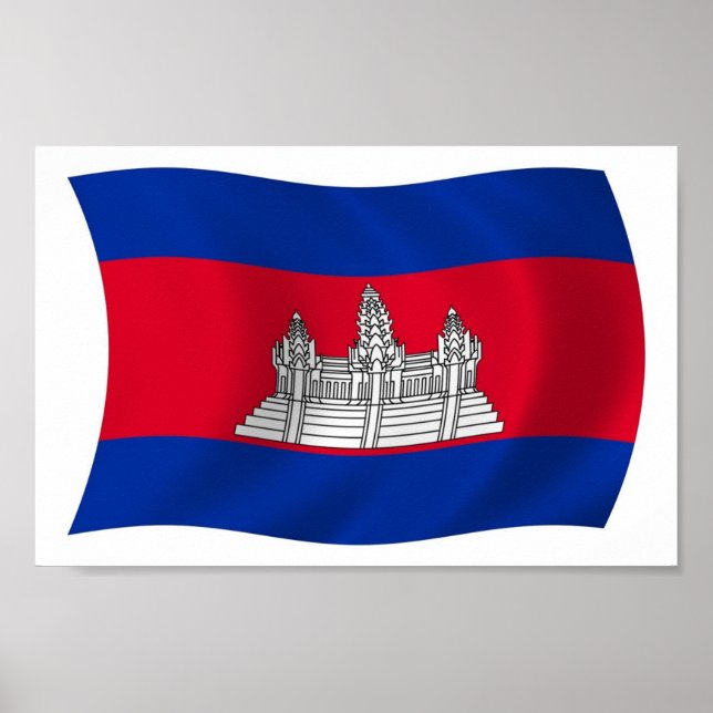 Poster du drapeau du Cambodge (Devant)