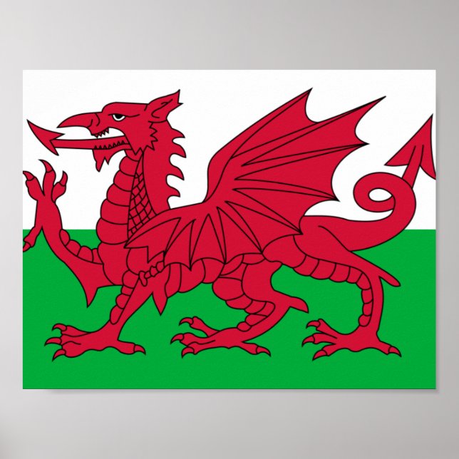 Poster du drapeau du Pays de Galles (Devant)