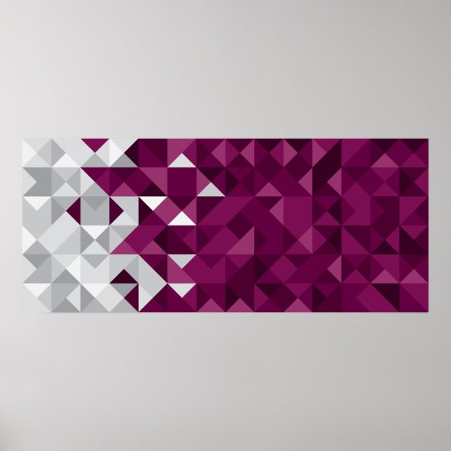 Poster du drapeau du Qatar Abstrait, couleurs du Q (Devant)