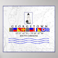 Poster du drapeau du signal maritime de Georgetown