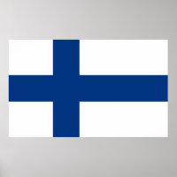 Poster du drapeau finlandais (Finlande)