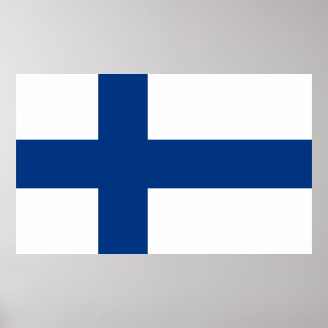 Poster du drapeau finlandais (Finlande) (Devant)