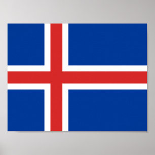 Poster du drapeau islandais