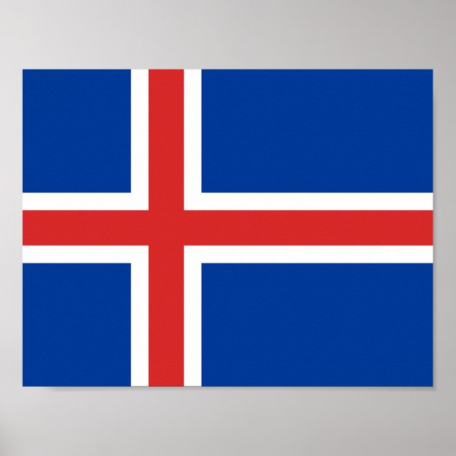 Poster du drapeau islandais (Devant)