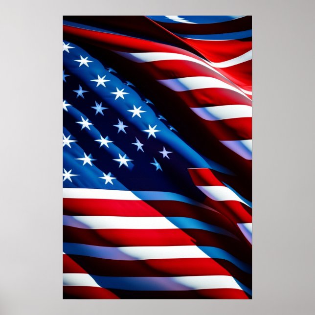Poster du drapeau patriotique USA (Devant)