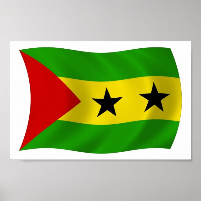 Poster du drapeau Sao Tomé-et-Principe Imprimer (Devant)