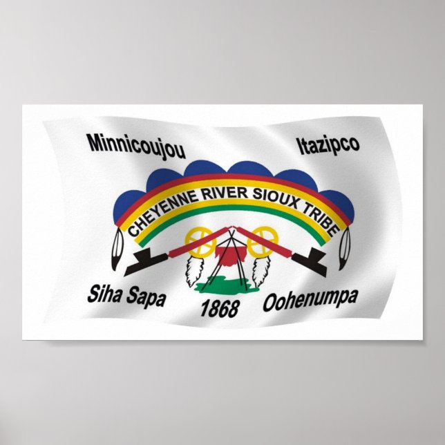 Poster du drapeau sioux Cheyenne River Imprimer (Devant)