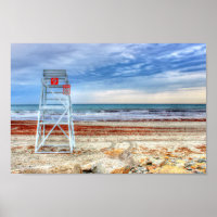 Poster du fauteuil Lifeguard Beach Imprimer Newpor