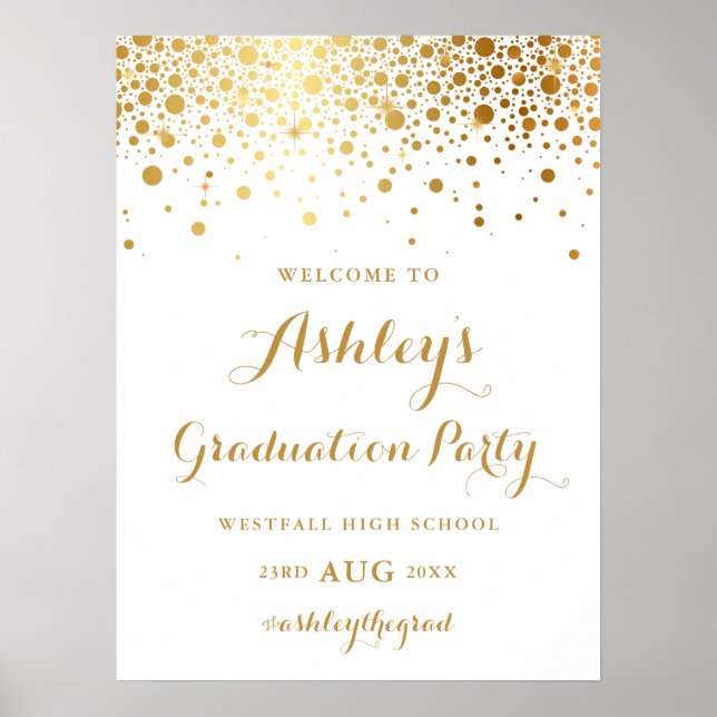 Poster du Faux Gold Foil Confetti Graduation Party (Devant)