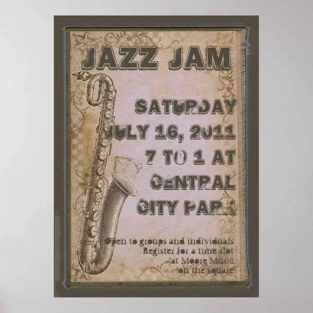 Poster du festival de musique de jazz personnalisa (Devant)